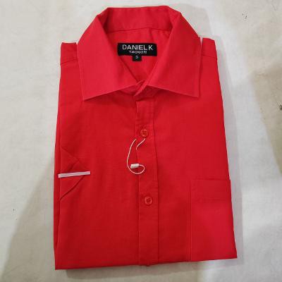 Men's Short sleeve Linen /Cotton - RED
