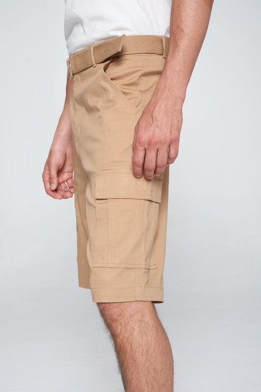 Men's Twill Cargo Shorts - KHAKI