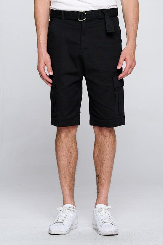 Men's Twill Cargo Shorts - BLACK